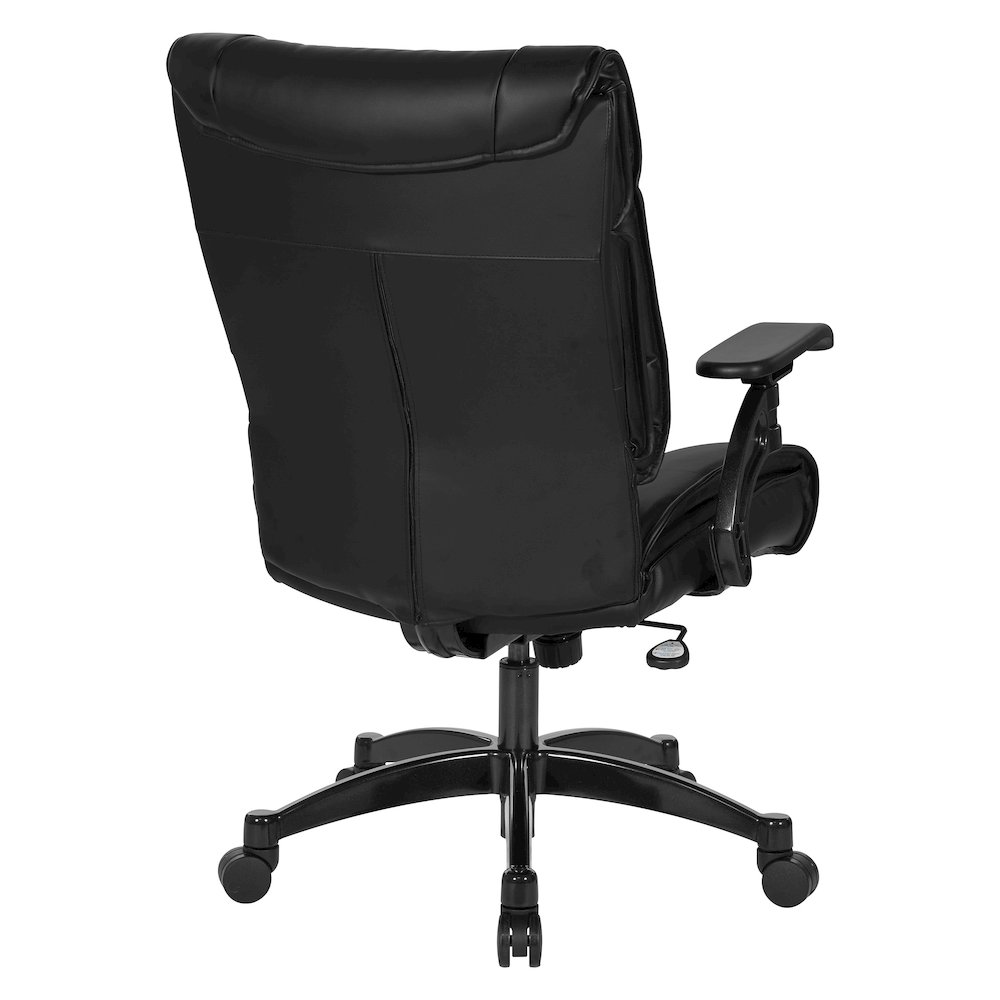 Black Leather Conference Chair with Cantilever Arms, Steel Base. Picture 5