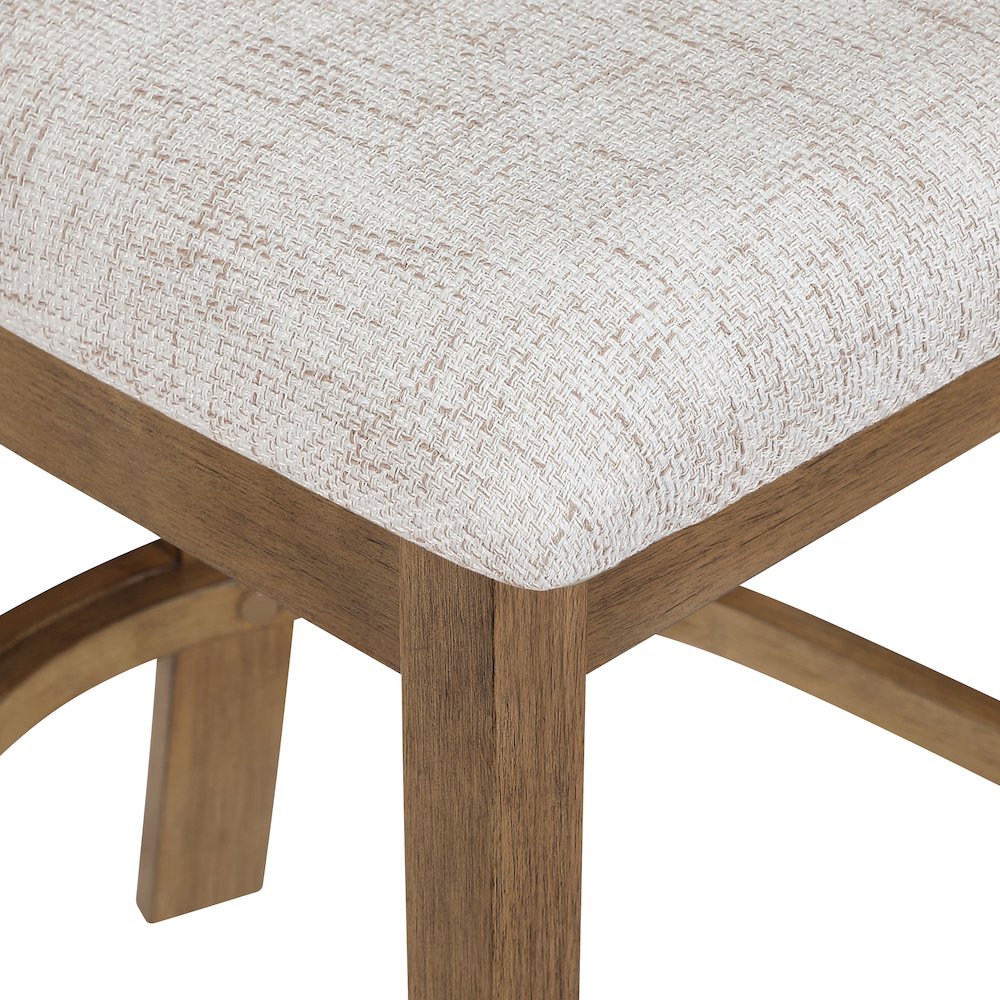 Hanson 26" Counter Stool with Linen Fabric and Medium Oak Wood, 2-Pack. Picture 9