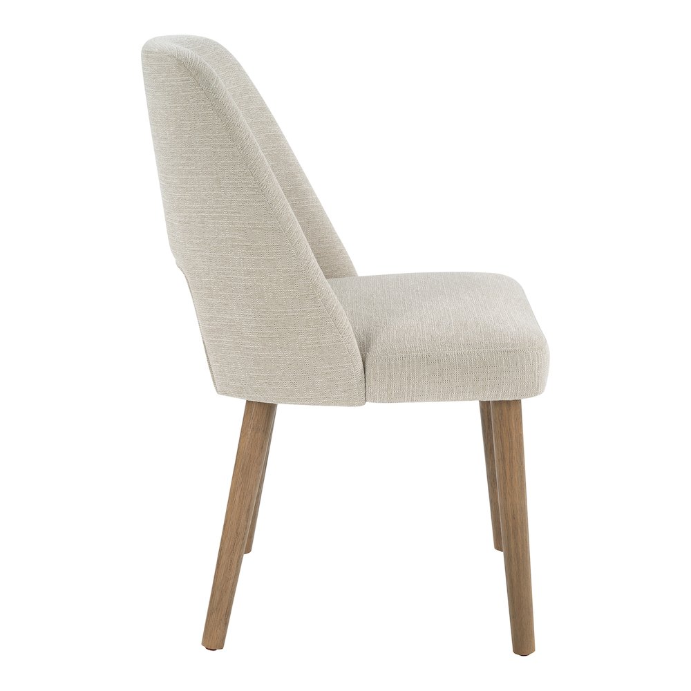 Ralston Dining Chair in Linen Fabric with Medium Oak Legs 2-Pack. Picture 4