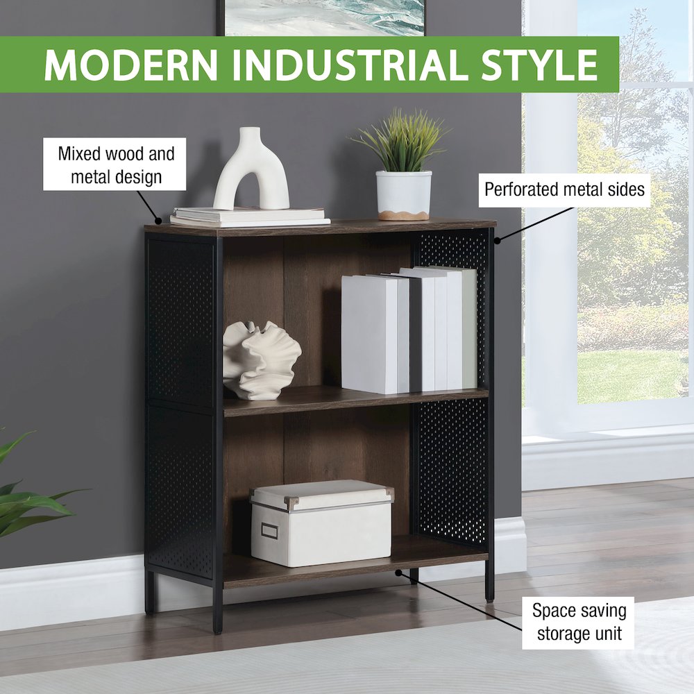 Ace 2 Shelf Bookcase in Ozark Ash Finish. Picture 9