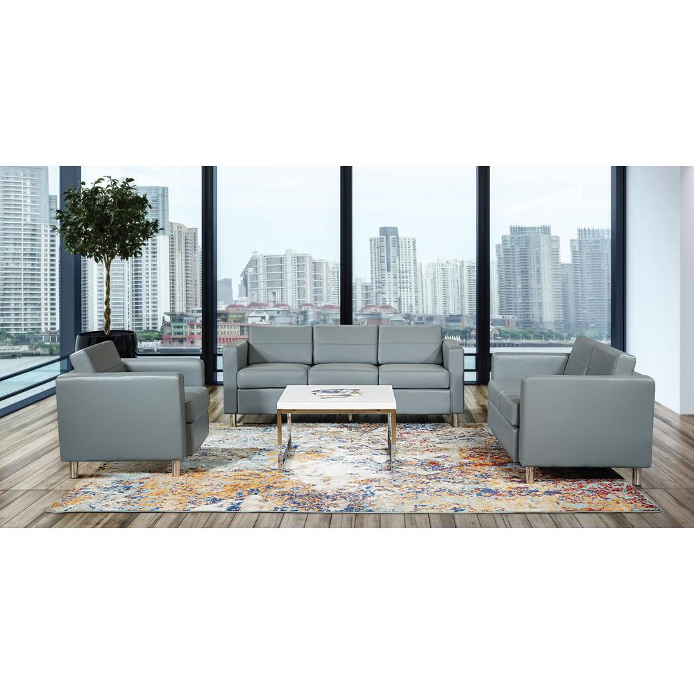 Pacific LoveSeat In Charcoal Grey Faux Leather, PAC52-U42. Picture 6