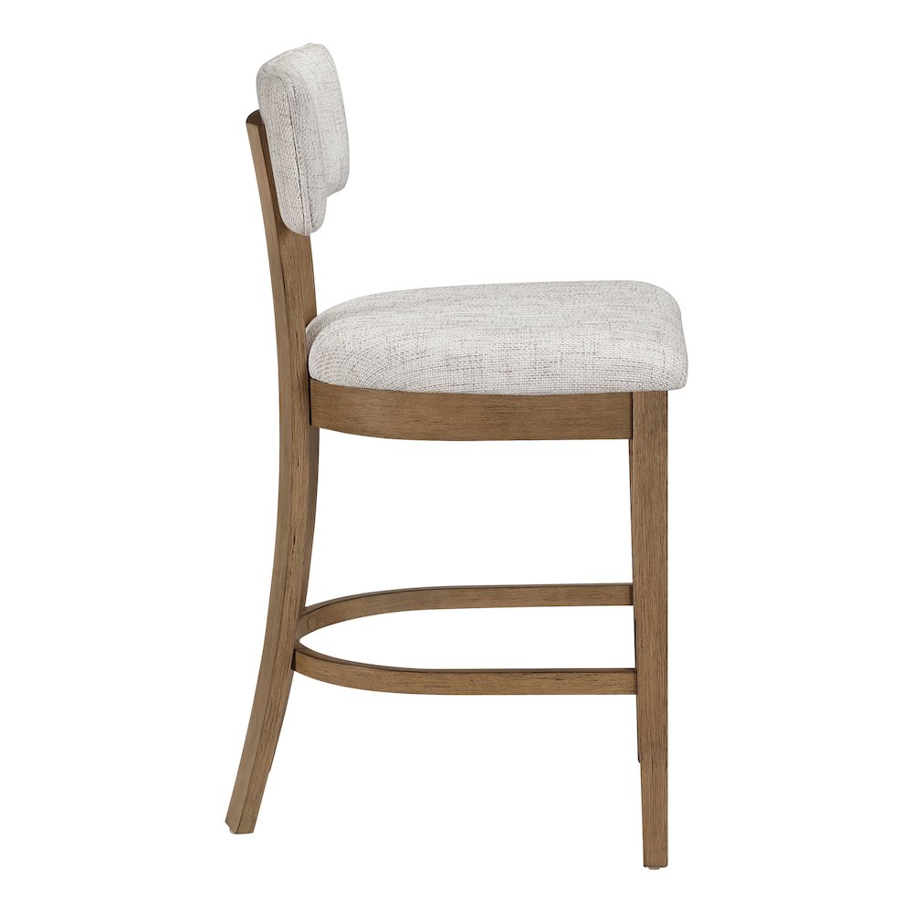 Hanson 26" Counter Stool with Linen Fabric and Medium Oak Wood, 2-Pack. Picture 5