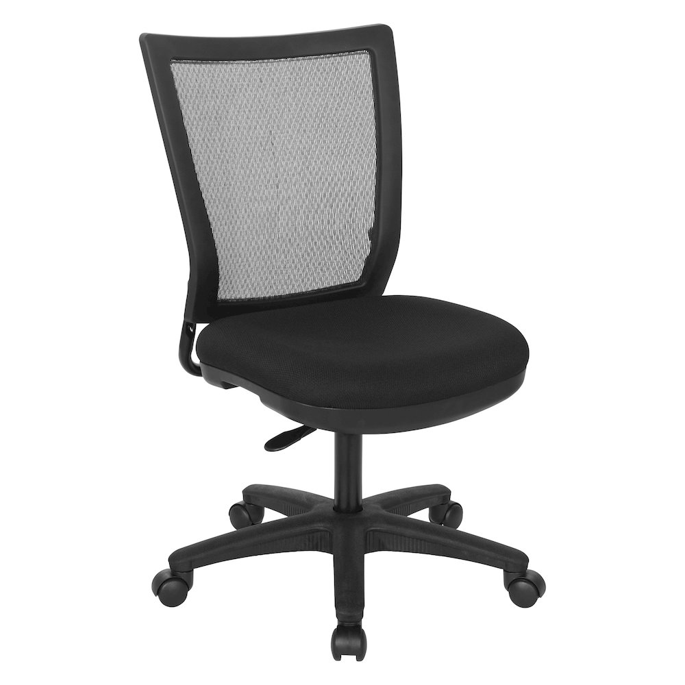 Worksmart Height Adjustable Armless Task Chair with Breathable Mesh Back. Picture 1