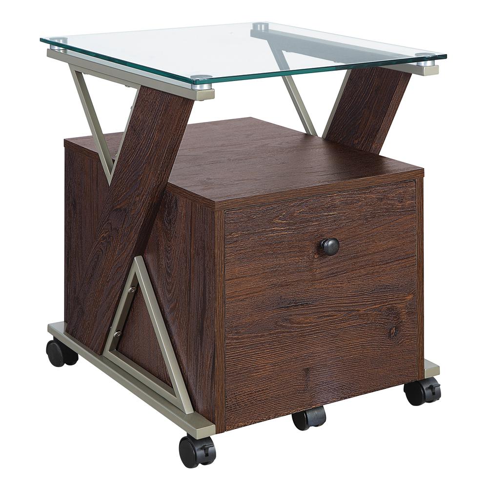 Zenos Mobile File Cabinet with Casters in Traditional Cherry. Picture 1