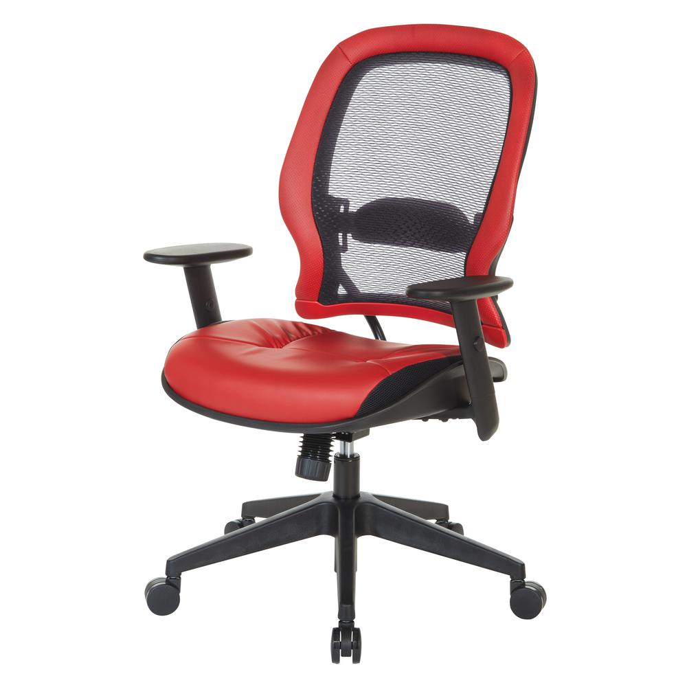 Dark Air Grid® Back Managers Chair, Black/Lipstick. Picture 2
