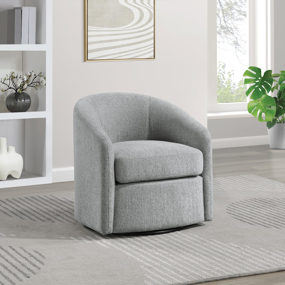 Bella Swivel Chair in Dove Grey Fabric. Picture 5