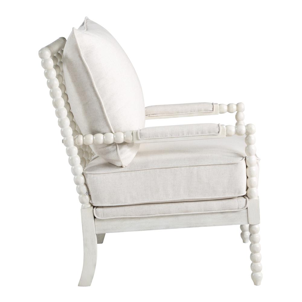 Kaylee Spindle Chair in Linen Fabric with White Frame, KLE-L32. Picture 4