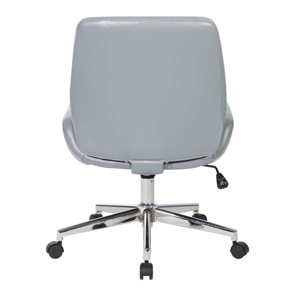 Charcoal Grey Faux Leather Chair with Chrome Finish Base, FL61903C-U42. Picture 4