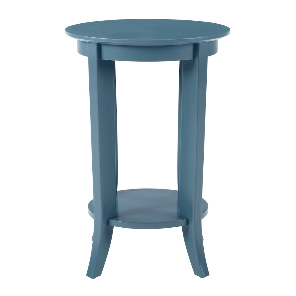 Golden Side Table in Blue Wood Finish. Picture 6