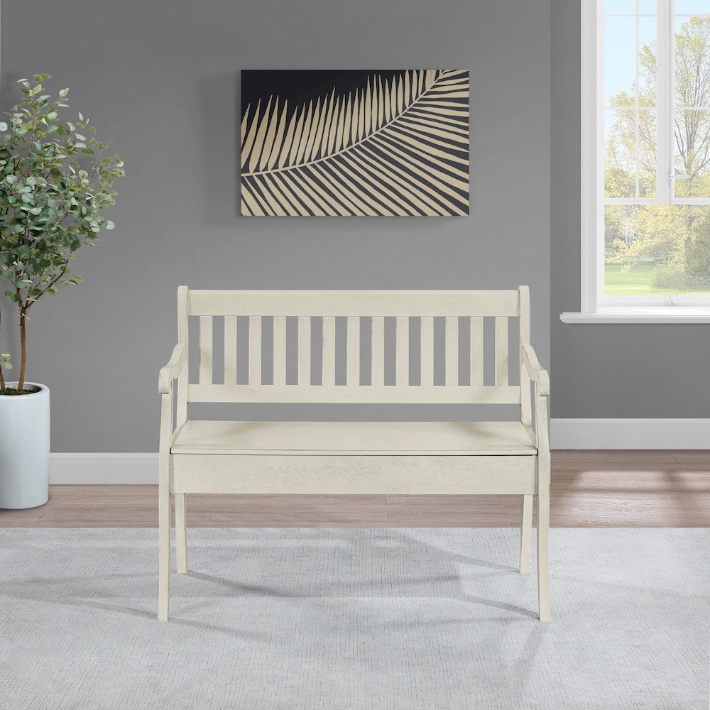Wakefield Entryway Storage Bench in White Finish. Picture 10