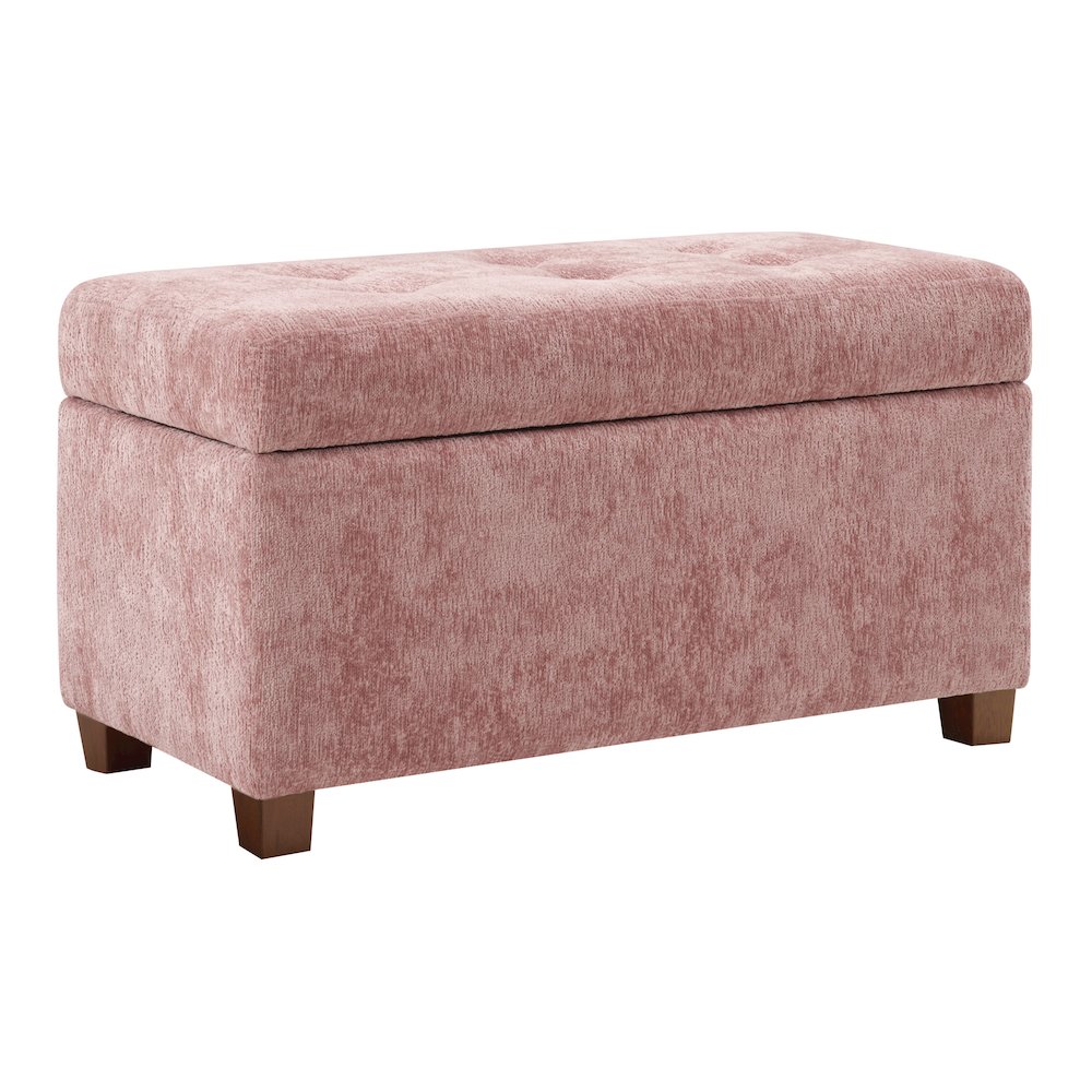 Metro Storage Ottoman in Dusty Rose Fabric. Picture 1