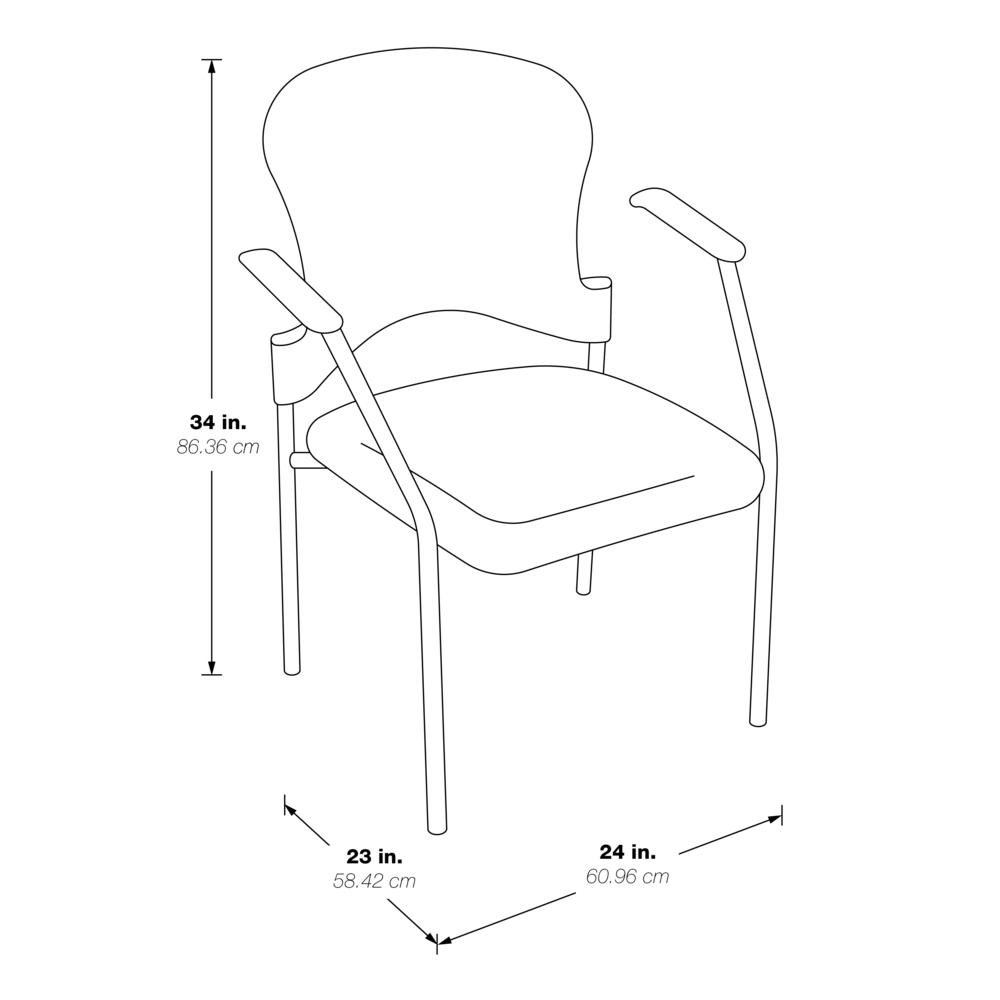 ProGrid Mesh Back with Padded Fabric Seat Visitor's Chair with Arms and Titanium Finish Frame, 86710R-30. Picture 2