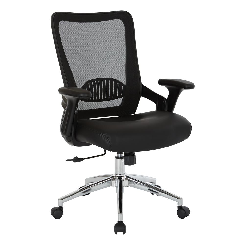 Black Bonded Leather Seat Chair. Picture 1