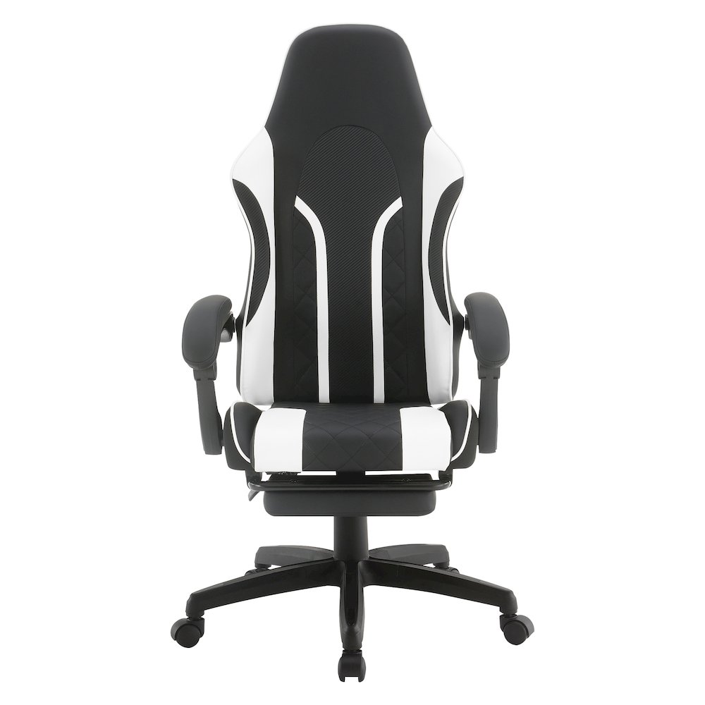Expanse Gaming Chair  With Footrest in White Fabric. Picture 4