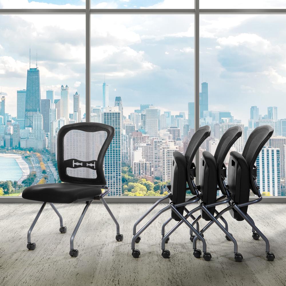 Deluxe Armless Folding Chair With ProGrid® Back. Picture 8