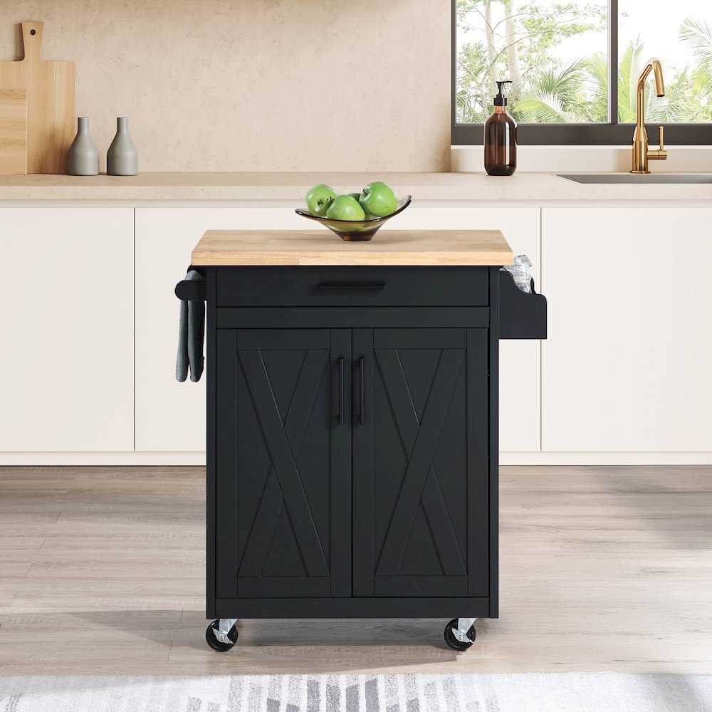 Bolten Kitchen Cart in Black Finish. Picture 9