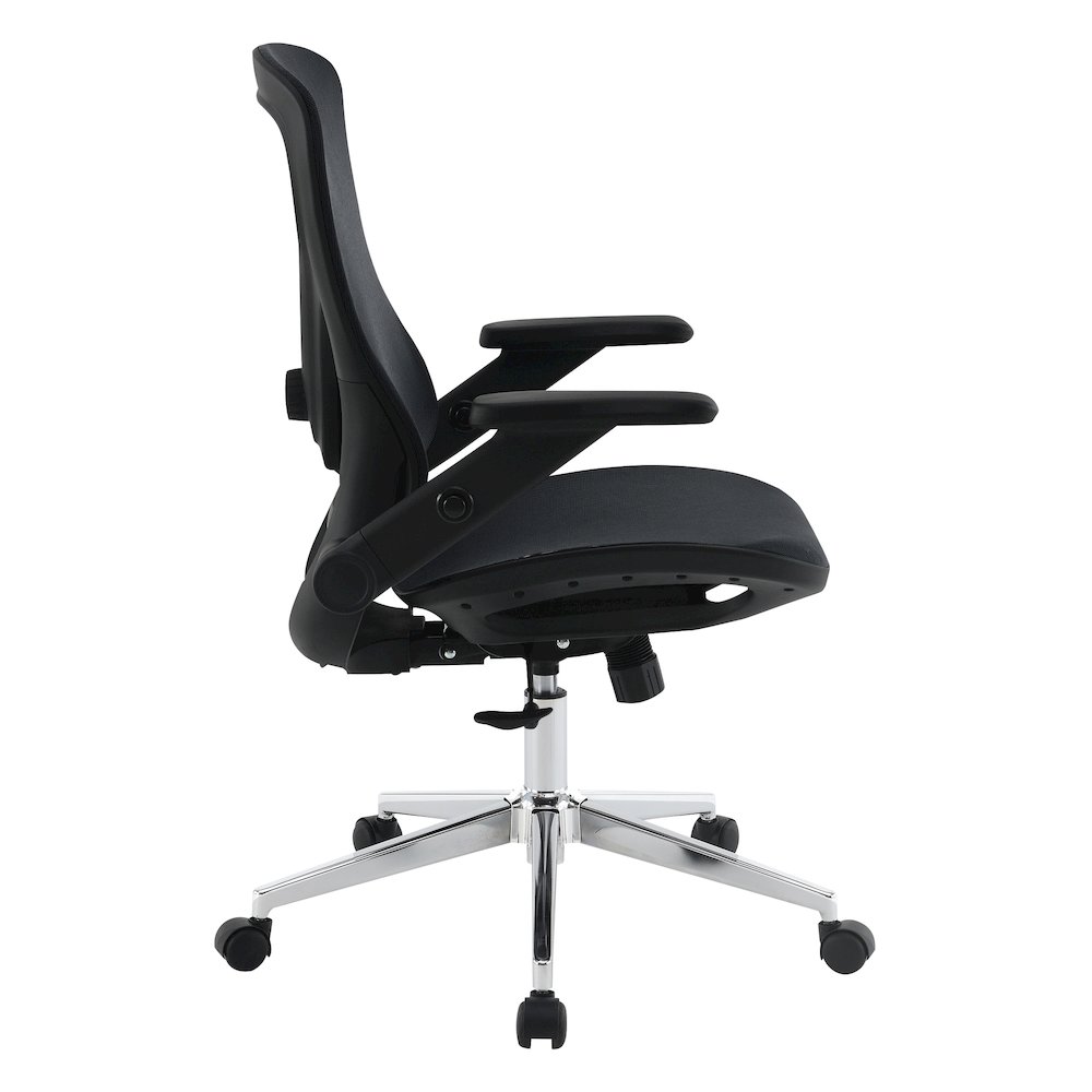 Black Matrix Seat and Back Manager’s Chair, PU-Padded Adjustable 4D Flip Arms. Picture 5