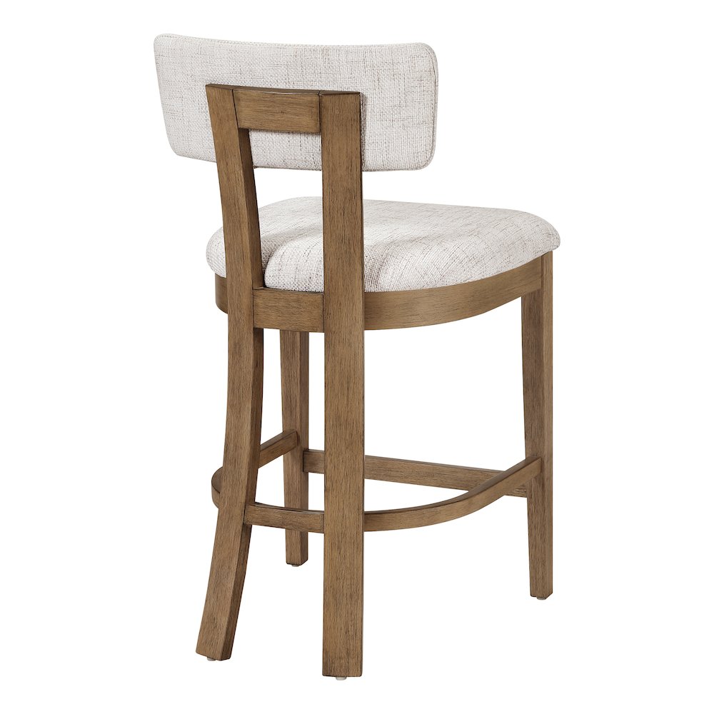 Hanson 26" Counter Stool with Linen Fabric and Medium Oak Wood, 2-Pack. Picture 6