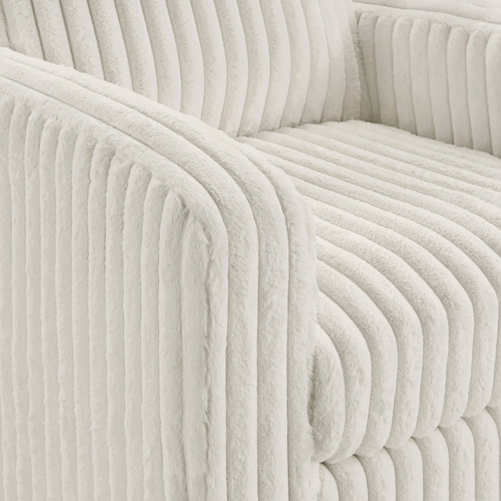 Venus Club Chair in White Cord Fabric and Dark Espresso Finish Legs. Picture 9