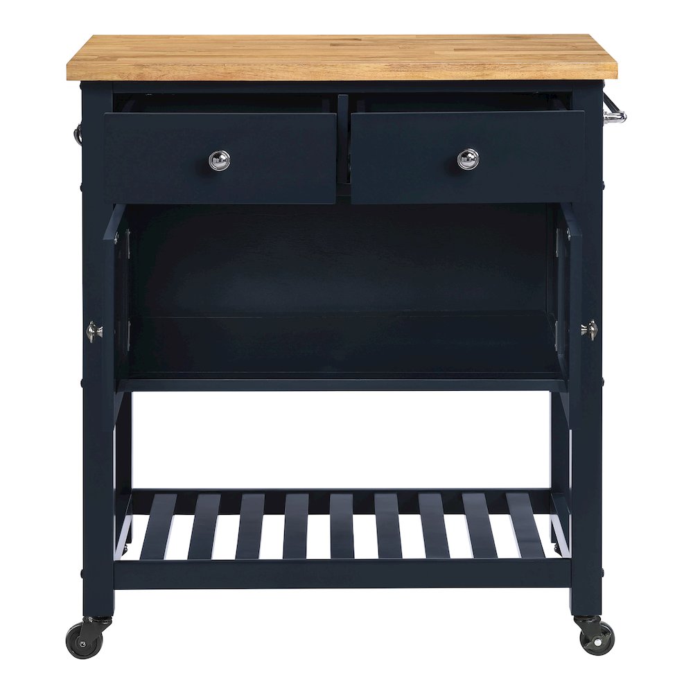 Stirling Kitchen Cart in Blue Finish. Picture 6