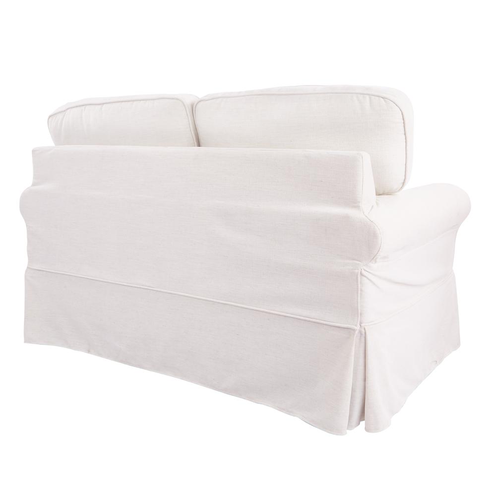 Loveseat with Ivory Slip Cover. Picture 4