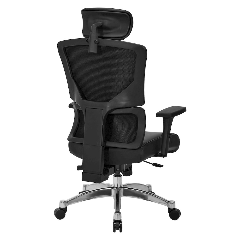 Manager’s Chair with Dillon Black Fabric Seat and Back and adjustable Headrest. Picture 5