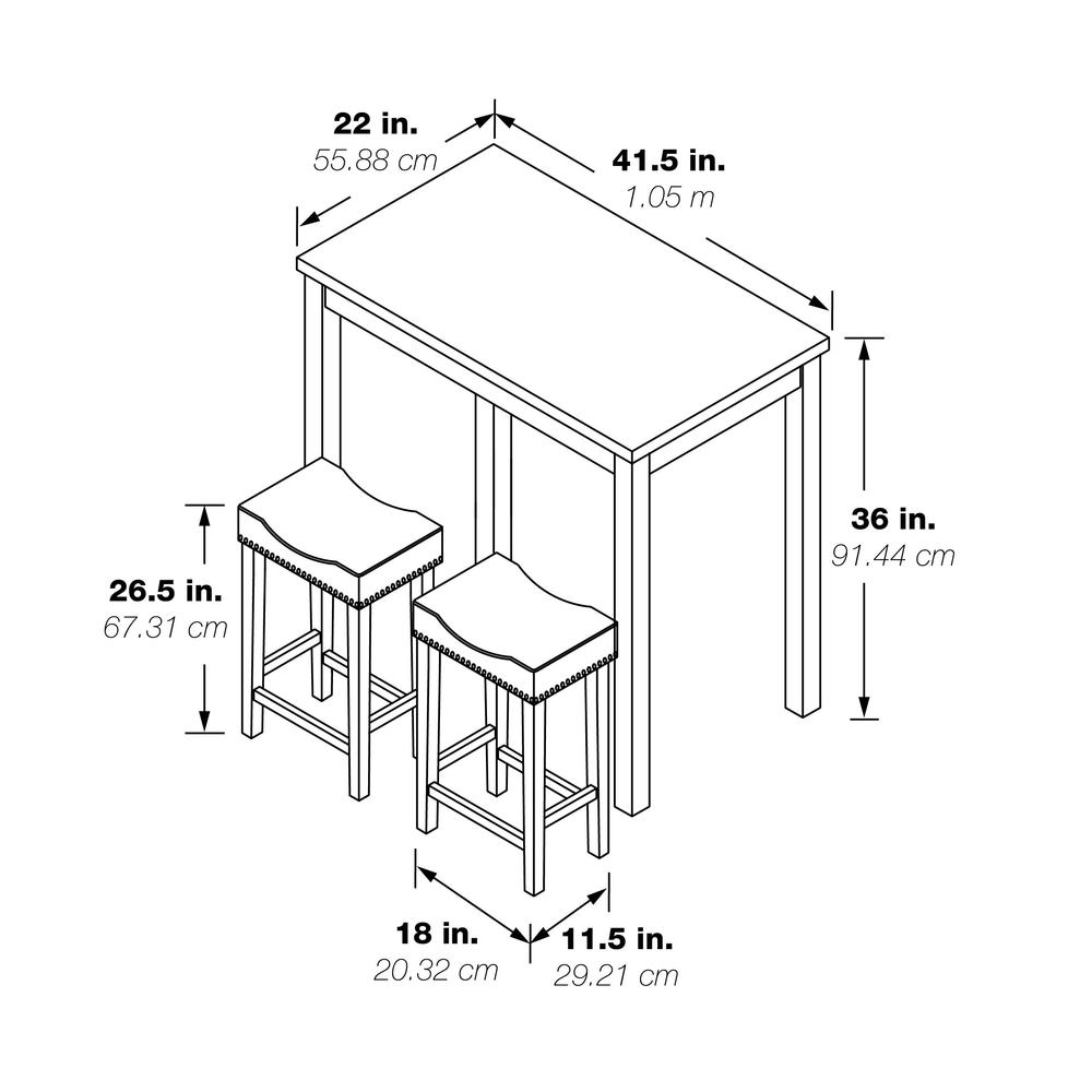 Celina 3-Piece Counter Height Set. Picture 6