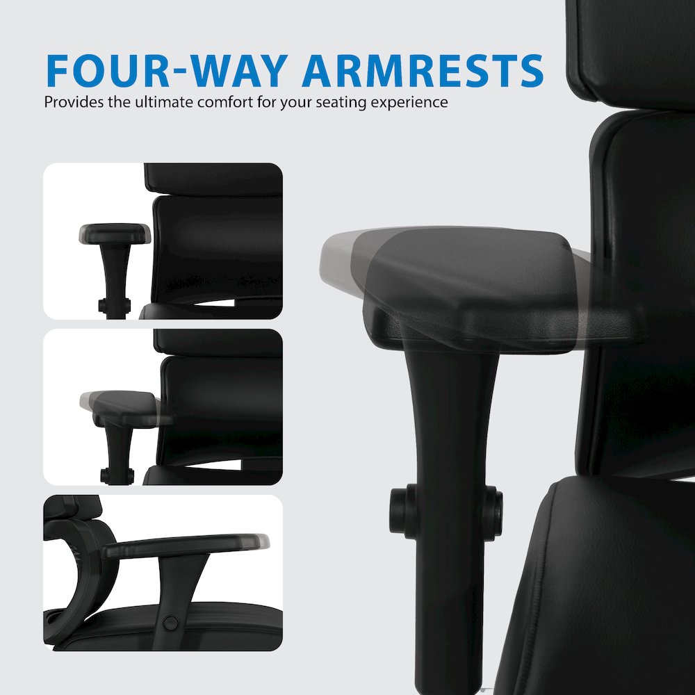 Manager’s Chair with Dillon Black Fabric Seat and Back and adjustable Headrest. Picture 9