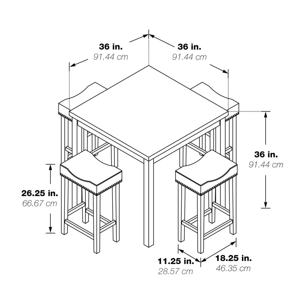 Celina 5-Piece Counter Height Set. Picture 6