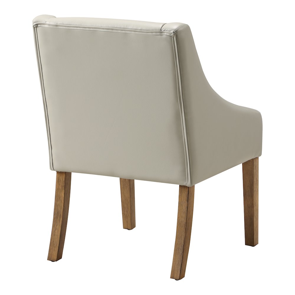Monarch Dining Chair In Cream Faux Leather With Medium Espresso Wood Legs. Picture 5