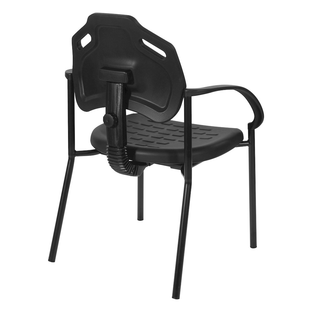 Black Self Skinned Urethane Guest Arm Chair in Black Finish Frame. Picture 5