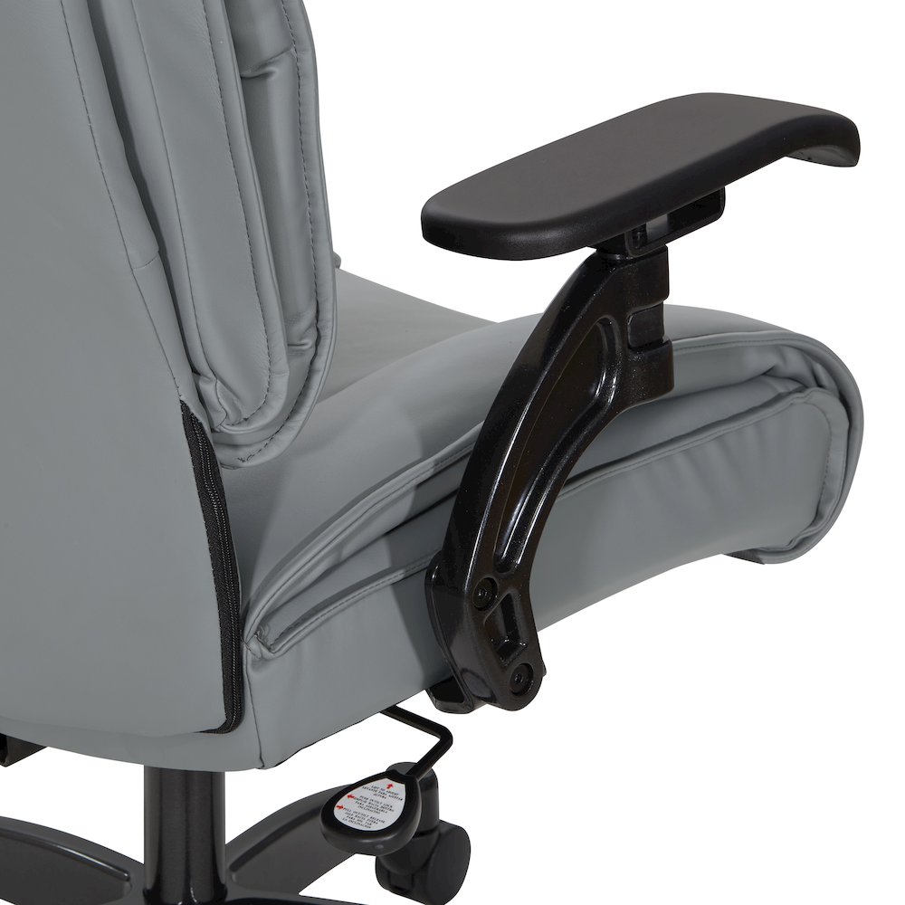 Charcoal Grey Leather Conference Chair with Cantilever Arms, Steel Base. Picture 7