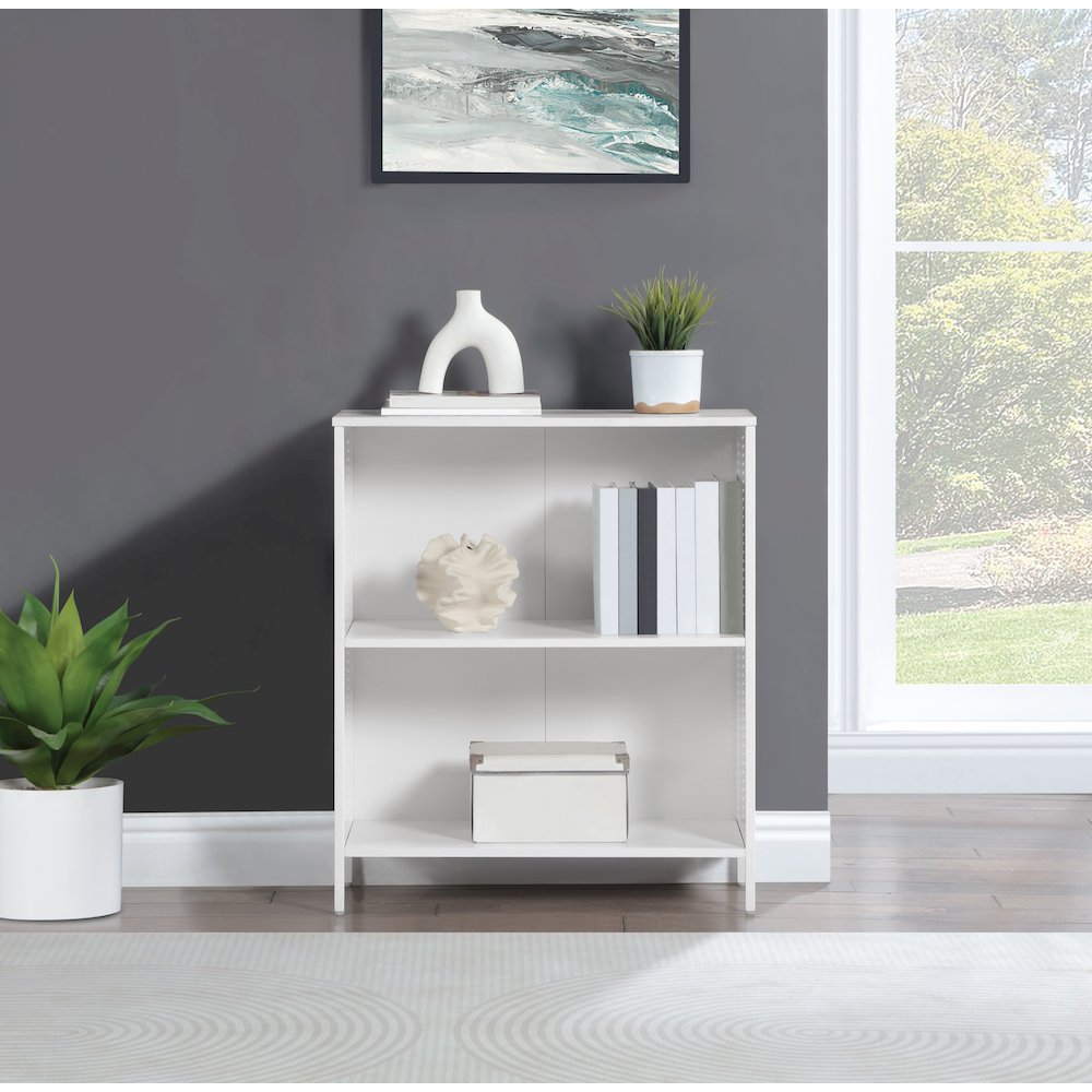 Ace 2 Shelf Bookcase In White Finish. Picture 7