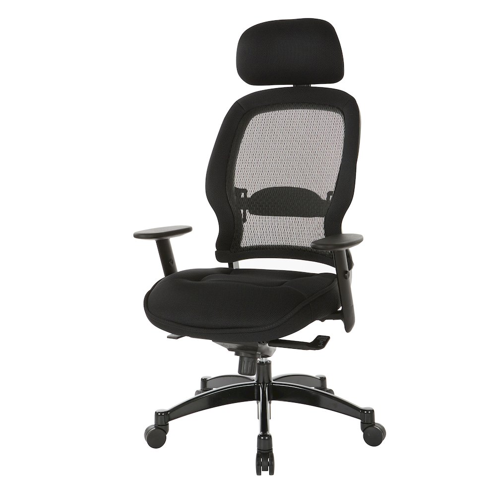 Professional Deluxe Black Breathable Mesh Back Chair. Picture 2