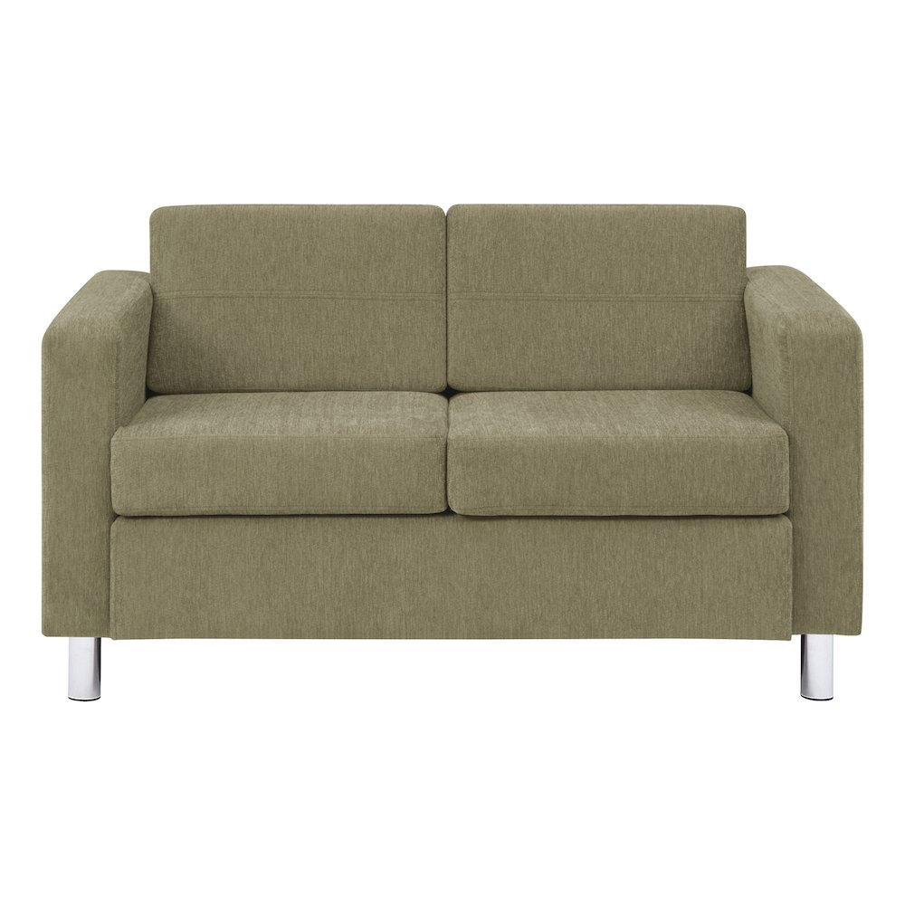 Pacific Loveseat in Sea Green Fabric with Chrome Legs. Picture 4