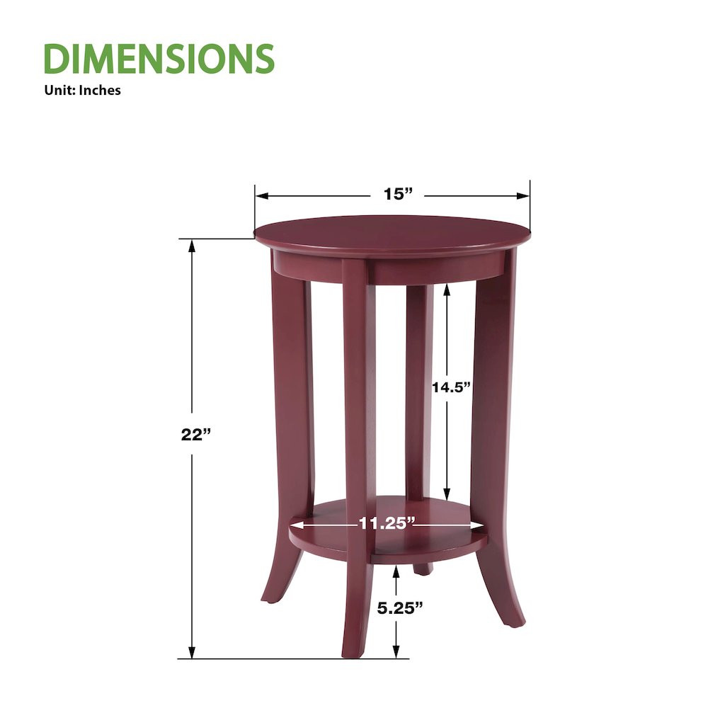 Golden Side Table in Maroon Wood Finish. Picture 3