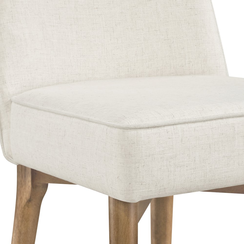 Jada Dining Chair 2-Pack in Linen Fabric with Oak Finish Wood. Picture 9