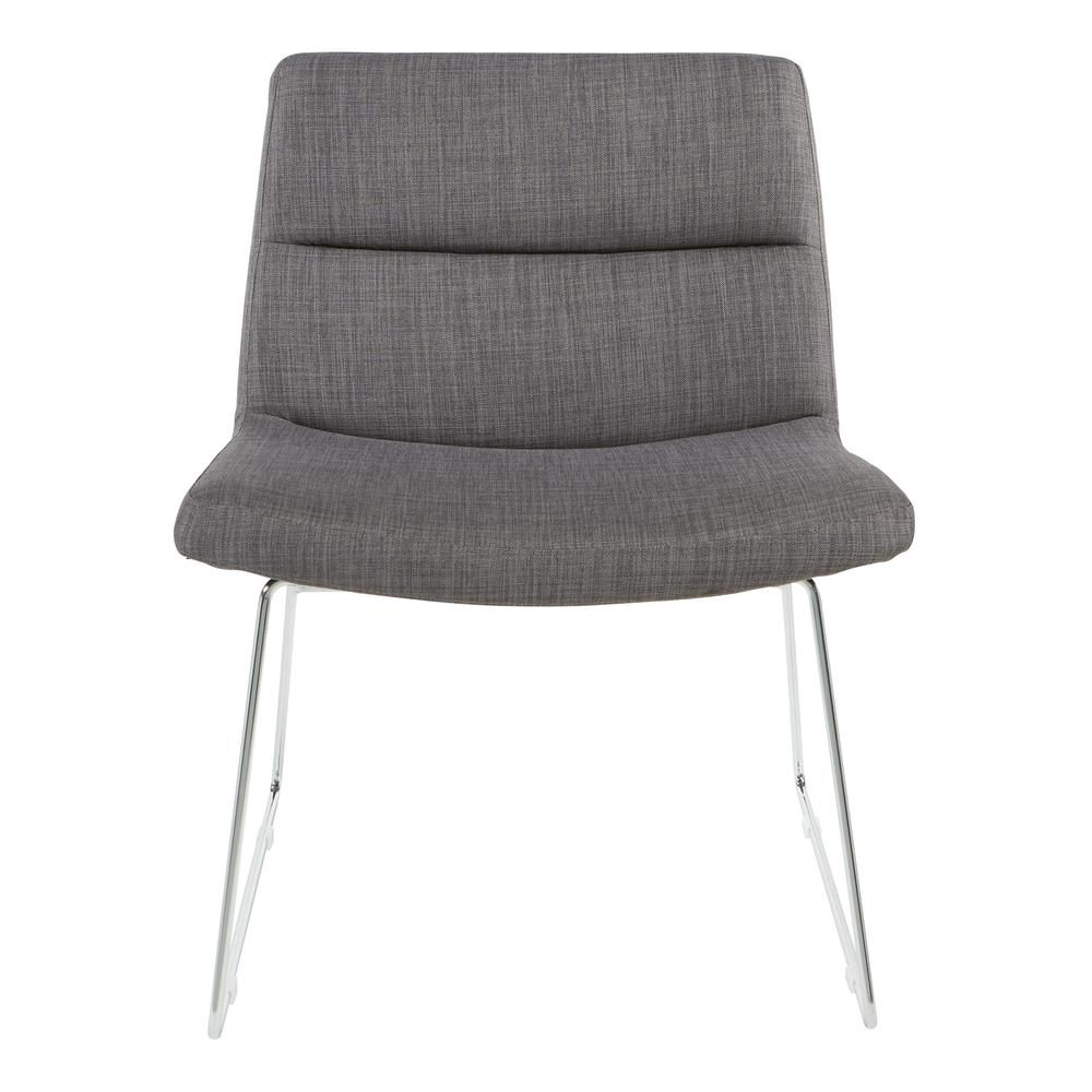 Thompson Chair in Charcoal Fabric with Chrome Sled Base, THP-M78. Picture 2