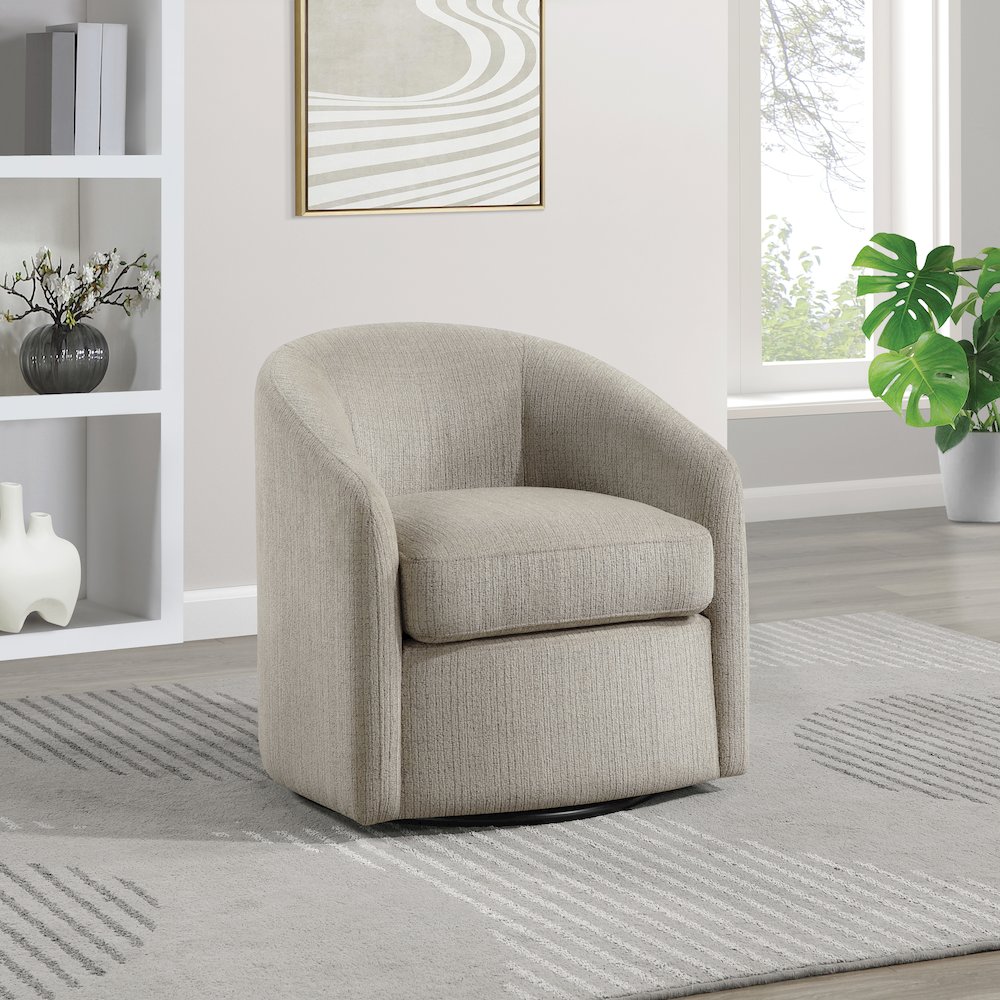 Bella Swivel Chair in Marble Fabric. Picture 5