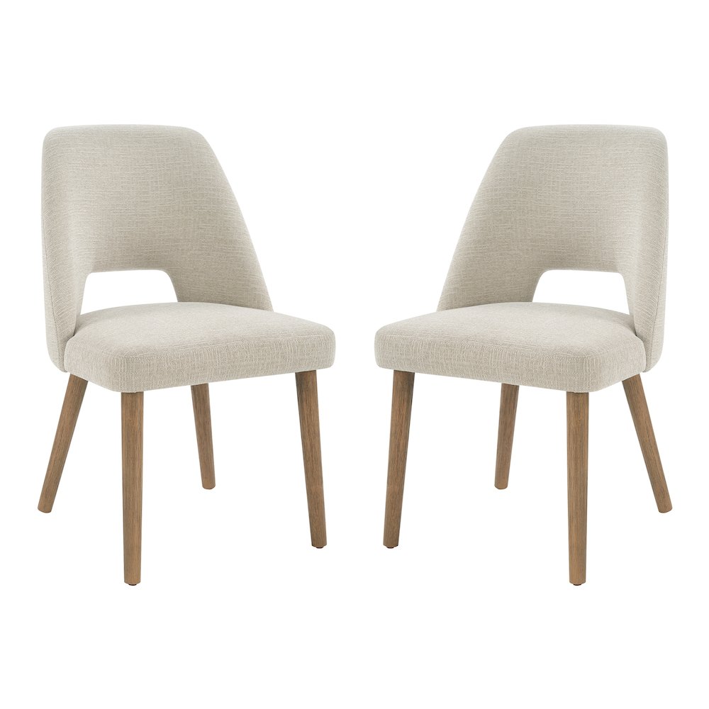 Ralston Dining Chair in Linen Fabric with Medium Oak Legs 2-Pack. Picture 1