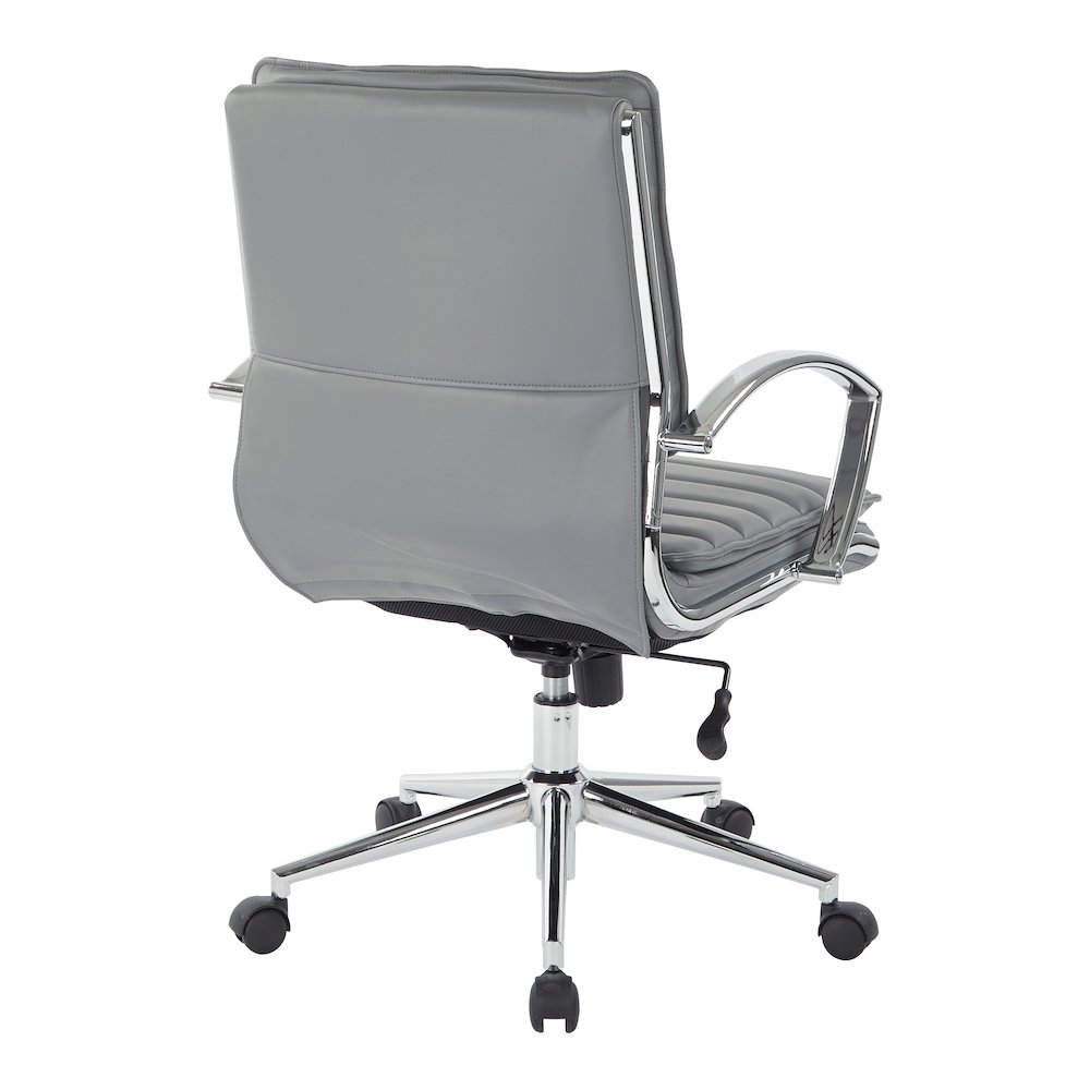 Mid-Back Manager’s Faux Leather Chair with Chrome Base, Removable Arm Sleeves.. Picture 6