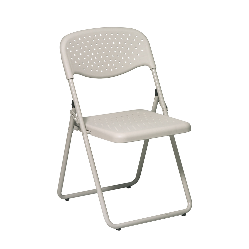 Folding Chair with Plastic Seat and Back. Picture 1