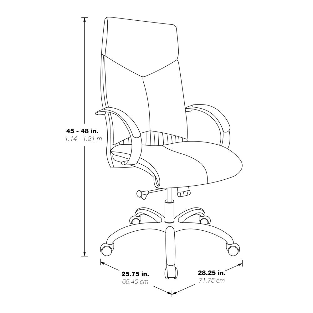 Deluxe High Back Executive Chair in Dillon Snow with Polished Aluminum Base and Padded Aluminum Arms, 7250-R101. Picture 2