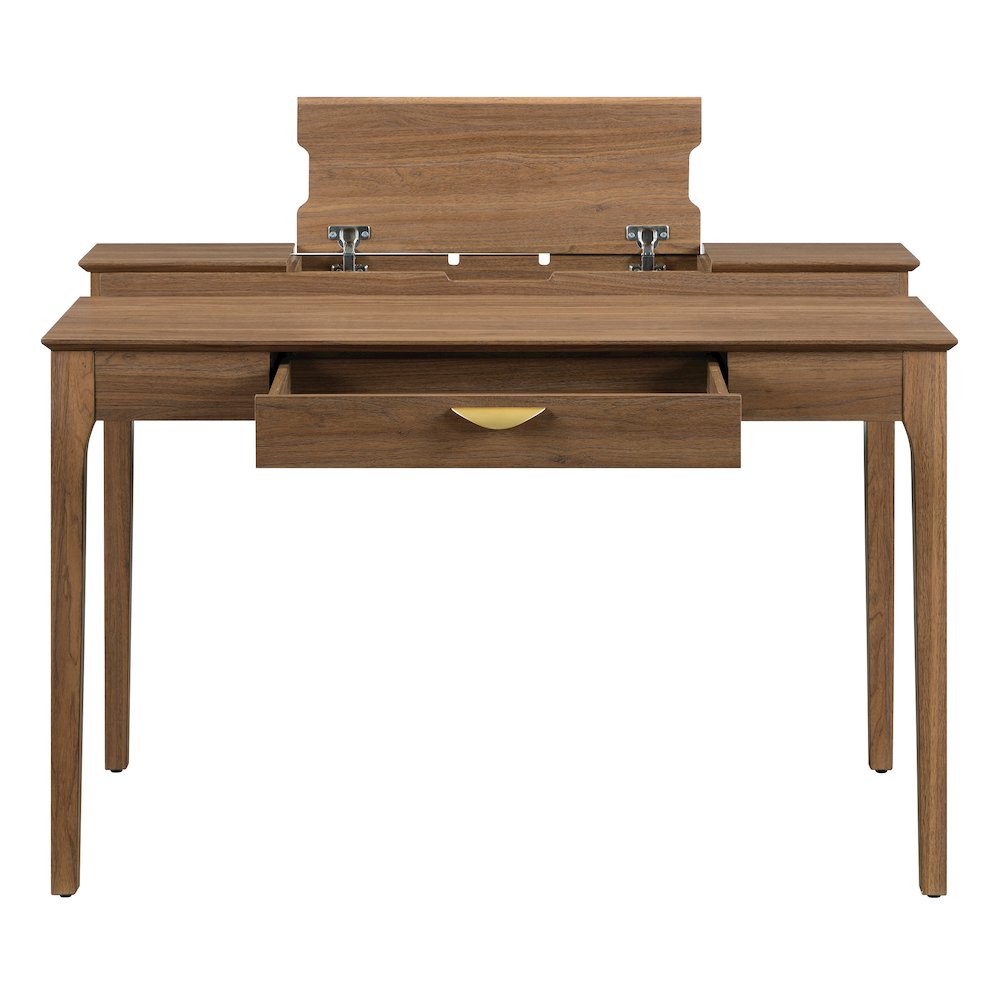 Angelina Desk with Shelf Storage Hutch with Majestic Walnut Finish. Picture 6