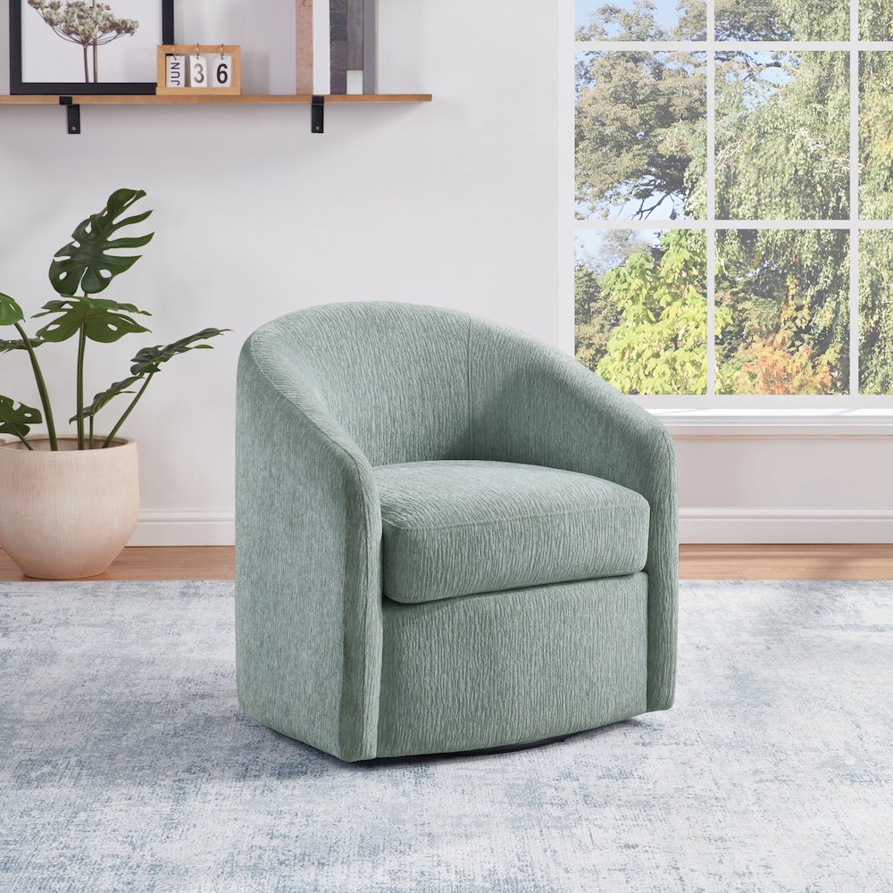 Bella Swivel Chair in Mist Fabric. Picture 7