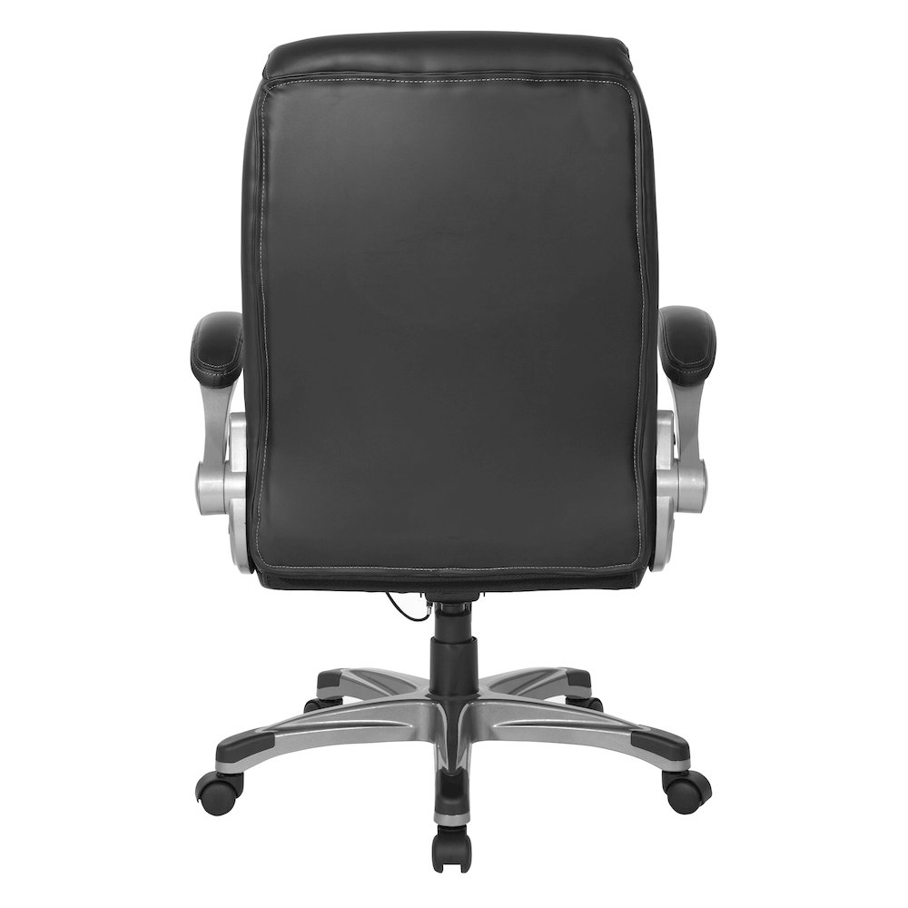 Executive Chair in Black Bonded Leather with Flip Arms. Picture 6