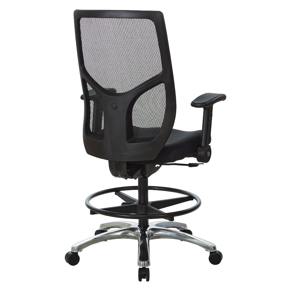 ProGrid Mesh Back Drafting Chair in  FreFlex Coal Fabric with Padded Seat. Picture 5