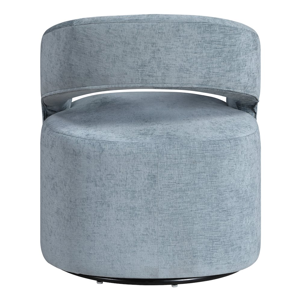 Devin Swivel Chair in Sky Blue Fabric. Picture 6