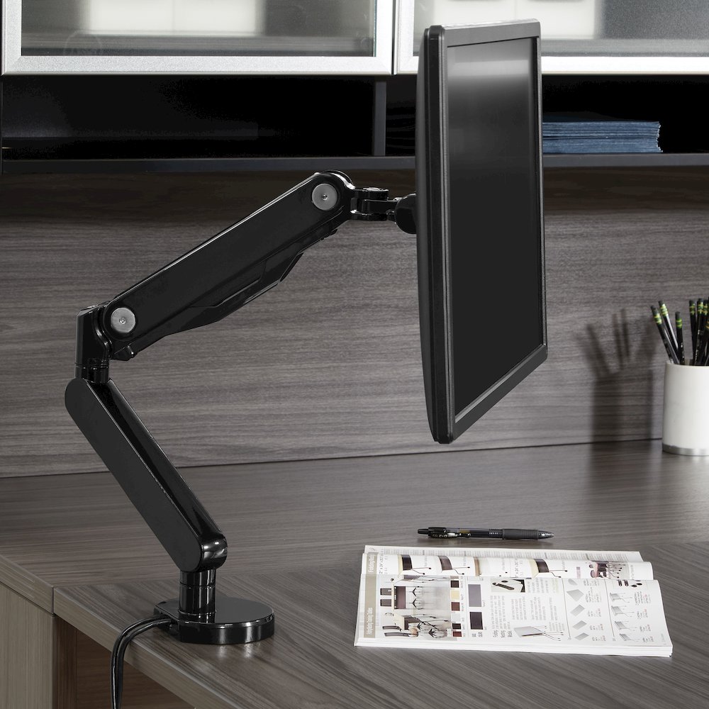 Single Monitor Arm with Dual USB 3.0 Port in Black Finish, A2MAS1730-BK. Picture 3