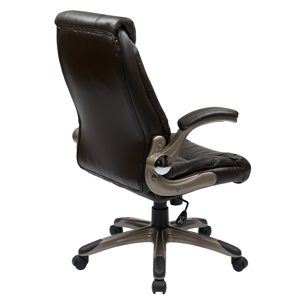 Faux Leather Mid Back Managers Chair. Picture 3